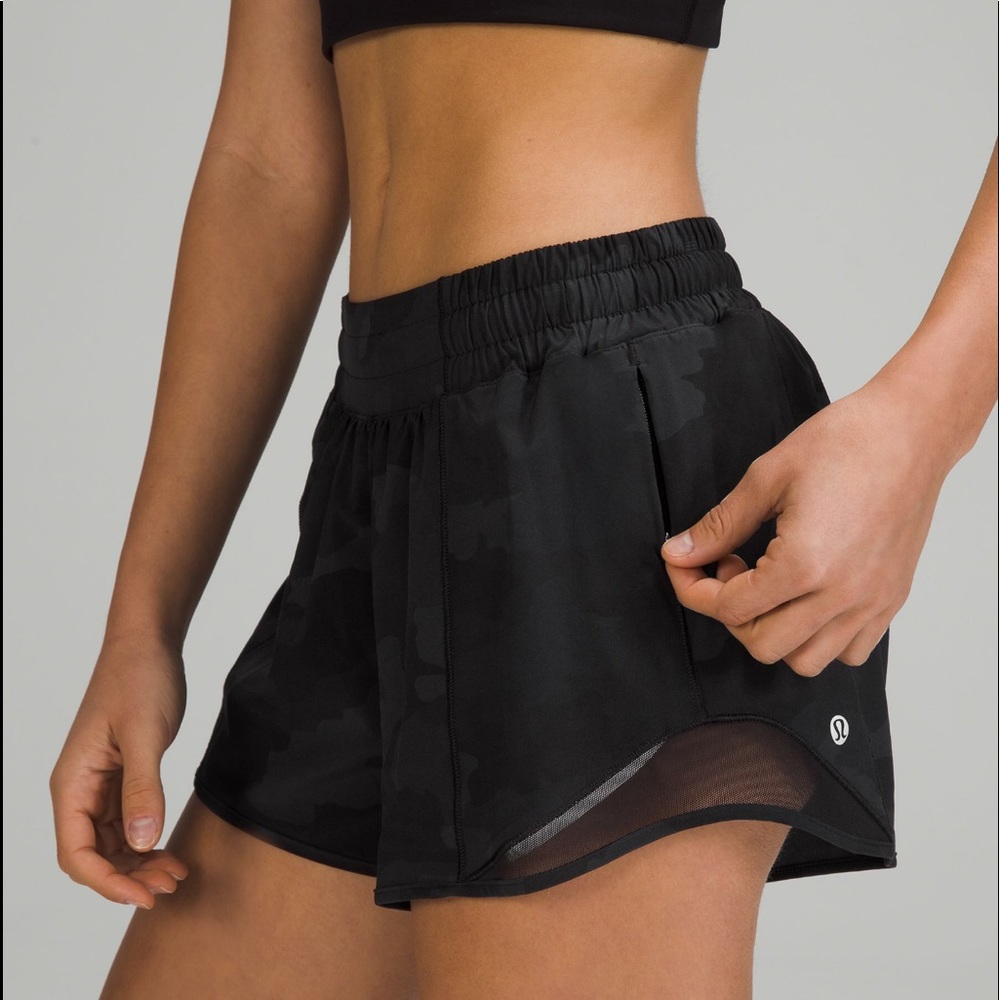 Lululemon Hotty Hot Black Camo Tall shorts